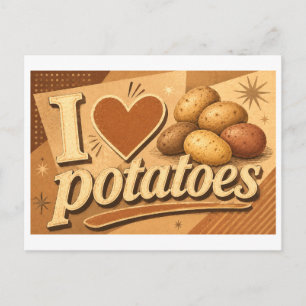 Carte Postale "J'adore les pommes de terre"