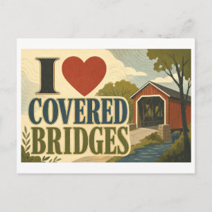 Carte Postale "J'adore les ponts couverts"