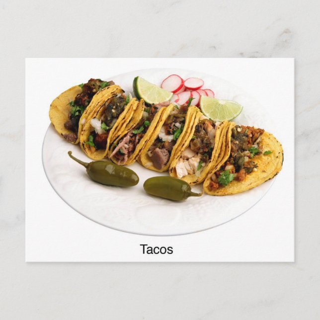 Carte Postale j'adore les tacos (Devant)