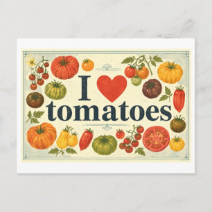 Carte Postale "J'adore les tomates"
