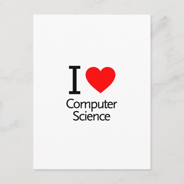 Carte Postale J'adore l'informatique (Devant)