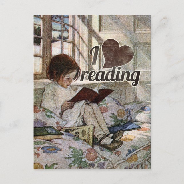 Carte Postale J'adore lire (Devant)