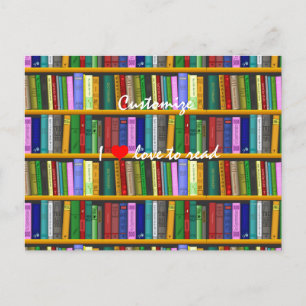 Carte Postale J'adore lire Livres Thunder_Cove