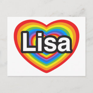 Carte Postale J'adore Lisa. Je t'aime Lisa. Cœur