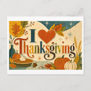 Carte Postale "J'adore Thanksgiving"