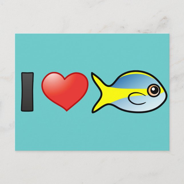 Carte Postale J'adore Yellowtail Snapper (Devant)
