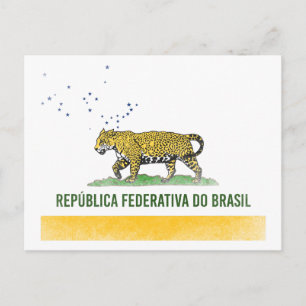 Carte Postale Jaguar brésilien - Brésil Californie Drapeau combi