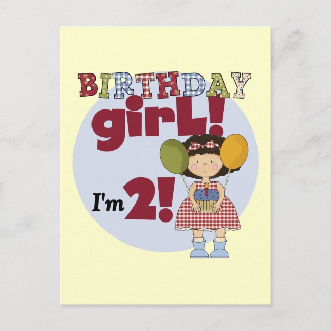 Carte Postale J'ai 2 T-shirts et cadeaux pour fille d'anniversai (Devant)
