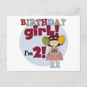 Carte Postale J'ai 2 T-shirts et cadeaux pour fille d'anniversai