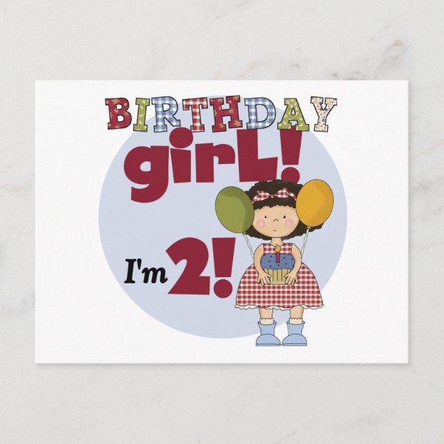 Carte Postale J'ai 2 T-shirts et cadeaux pour fille d'anniversai (Devant)