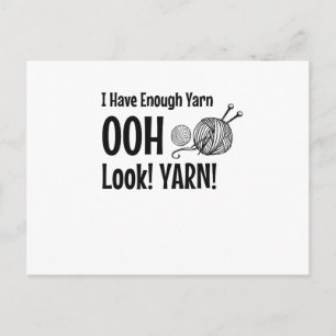 Carte Postale J'ai assez de fil drôle tricot crochet