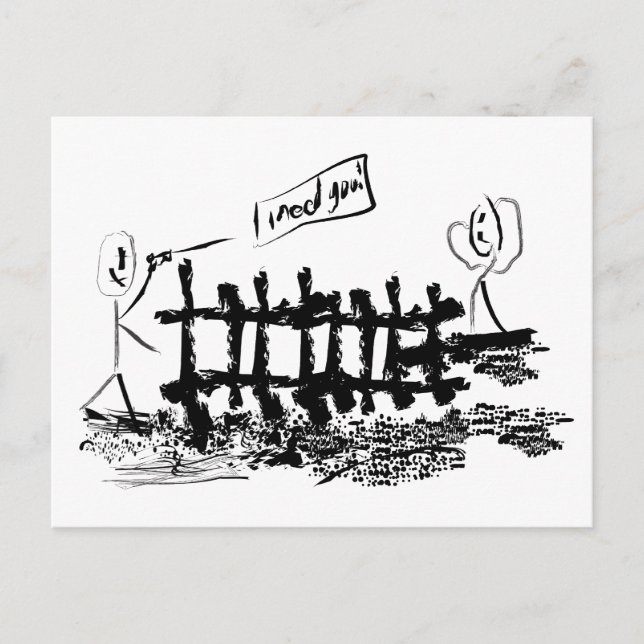 Carte Postale J'ai besoin de toi ! (Devant)