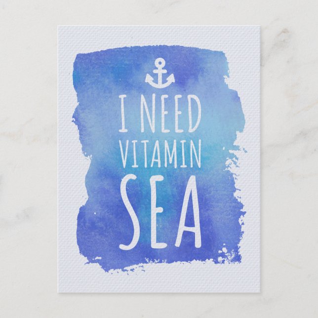 Carte Postale J'ai besoin de vitamine mer (Devant)