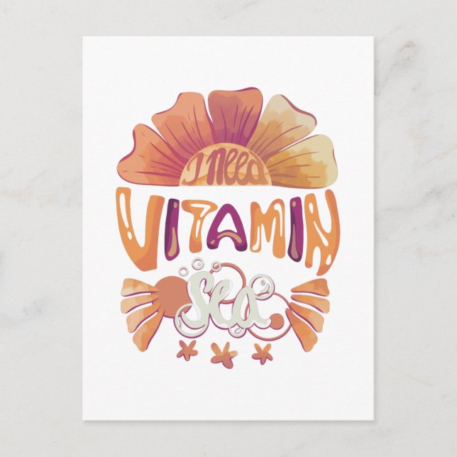 Carte Postale J'Ai Besoin De Vitamine Mer : Échappement De Couch (Devant)