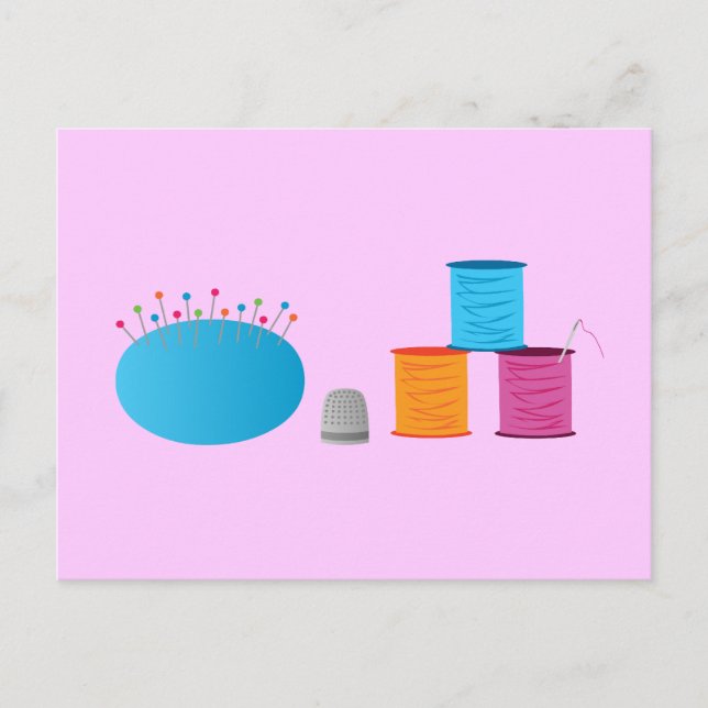 Carte Postale J'ai cousu du coeur (Devant)