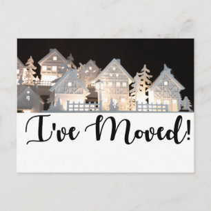 Carte Postale J'ai déménagé des maisons de Noël éclairées