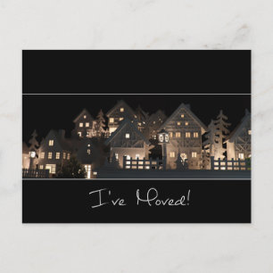 Carte Postale J'ai déménagé des maisons de Noël éclairées