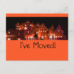 Carte Postale J'ai déménagé des maisons de Noël éclairées
