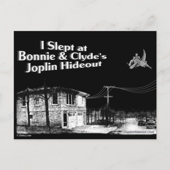 Carte Postale J'ai dormi chez Joplin Hideout de Bonnie & Clyde (Devant)