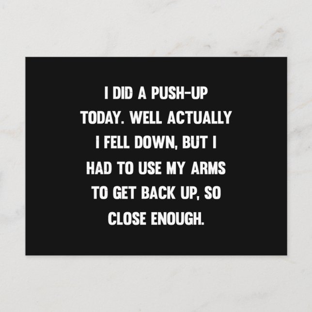 Carte Postale J'ai fait une poussée aujourd'hui. En fait, je sui (Devant)