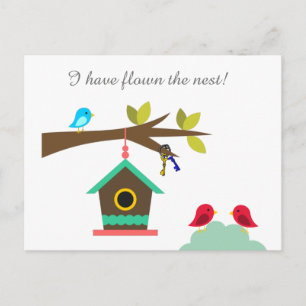 Carte Postale J'Ai Flown Le Nid Nouvelle adresse Faire-part