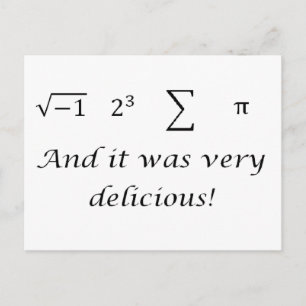 Carte Postale J'ai mangé un maillot de maths à tarte