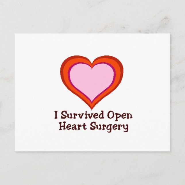 Carte Postale J'ai survécu à la chirurgie cardiaque ouverte (Devant)