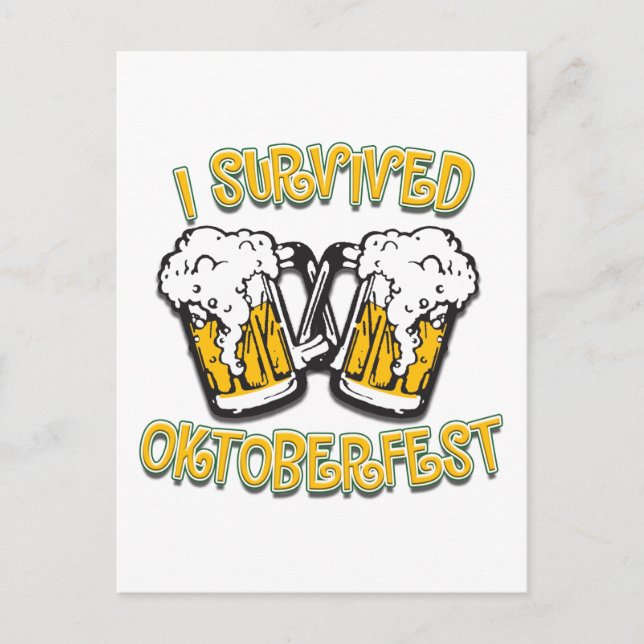 Carte Postale J'ai survécu à la fête de la bière (Devant)