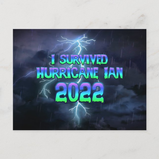 Carte Postale J'ai survécu à l'ouragan Ian 2022 (Devant)