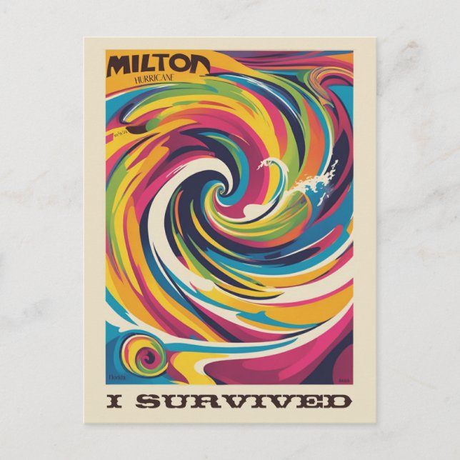 Carte Postale J'ai survécu à l'ouragan Milton le 9 octobre 2024  (Devant)