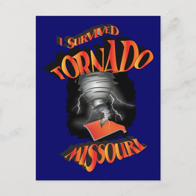 Carte Postale J'ai survécu à Tornado Missouri (Devant)