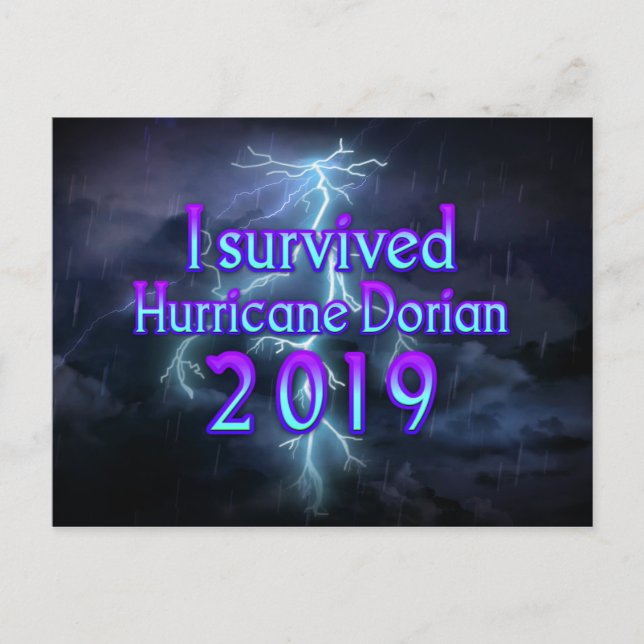 Carte Postale J'ai survécu au cyclone Dorian (Devant)