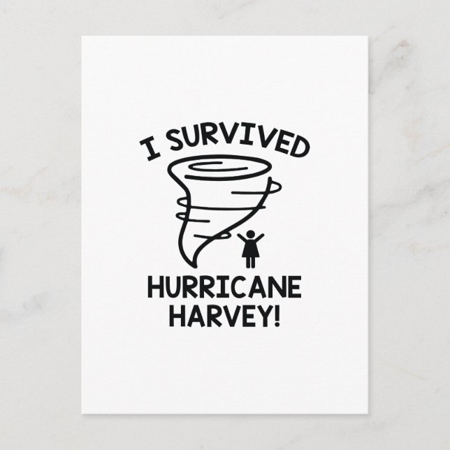Carte Postale J'ai survécu au cyclone Harvey (Devant)