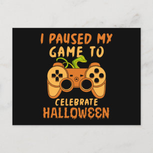 Carte Postale J'Ai Suspendu Mon Jeu Pour Célébrer Halloween