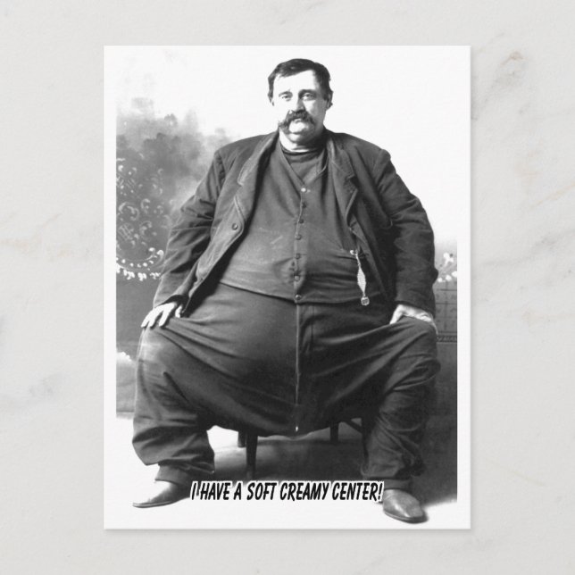 Carte Postale J'Ai Un Centre Crémeux Doux ~ Gros Homme Carnival (Devant)