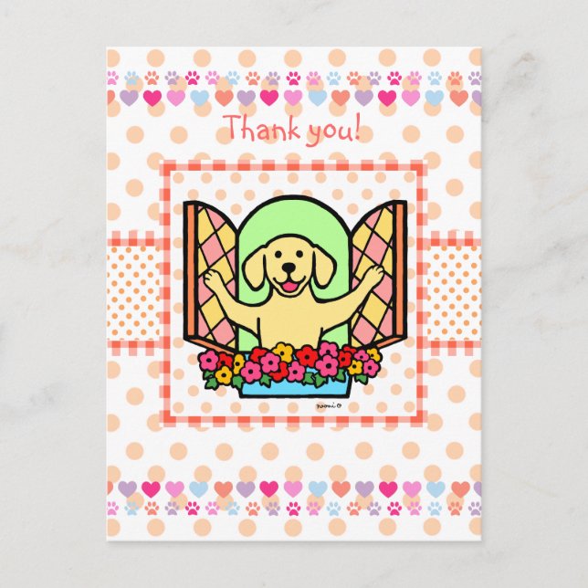 Carte Postale J'ai un Lab dans mon Coeur (Laboratoire Jaune) (Devant)