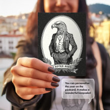 J'ai voté Oiseau noir et blanc Illustration Pygarg