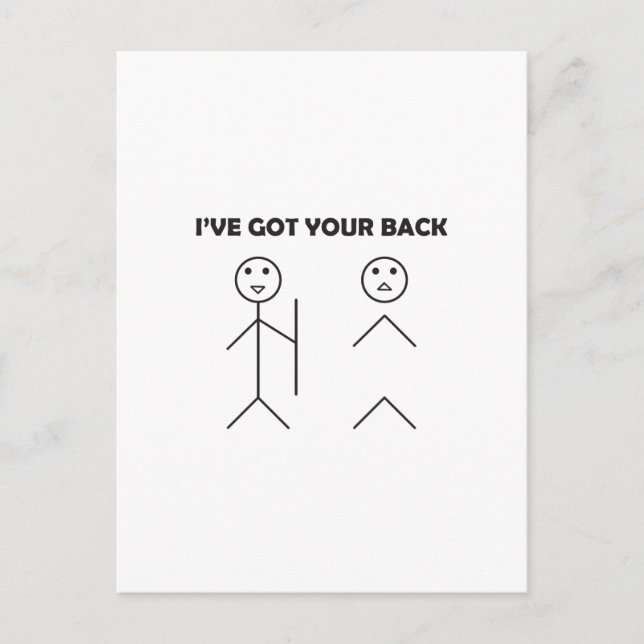 Carte Postale J'ai votre dos - Stick figure (Devant)