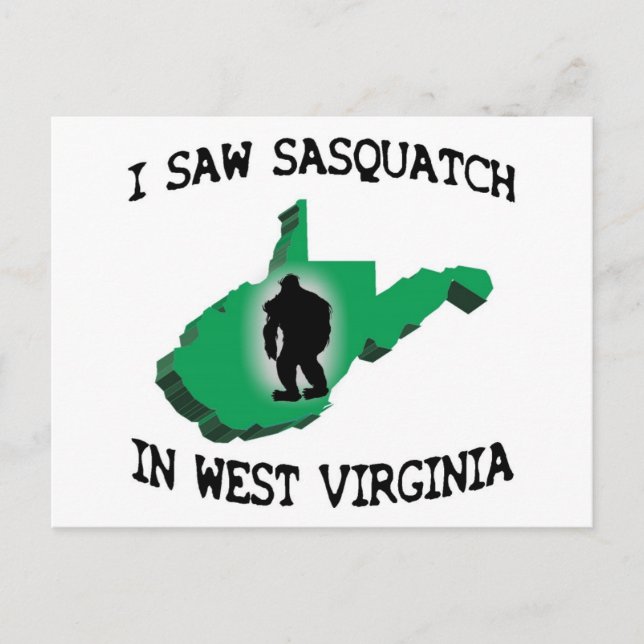 Carte Postale J'Ai Vu Sasquatch En Virginie Occidentale (Devant)
