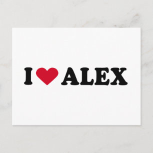 CARTE POSTALE J'AIME ALEX
