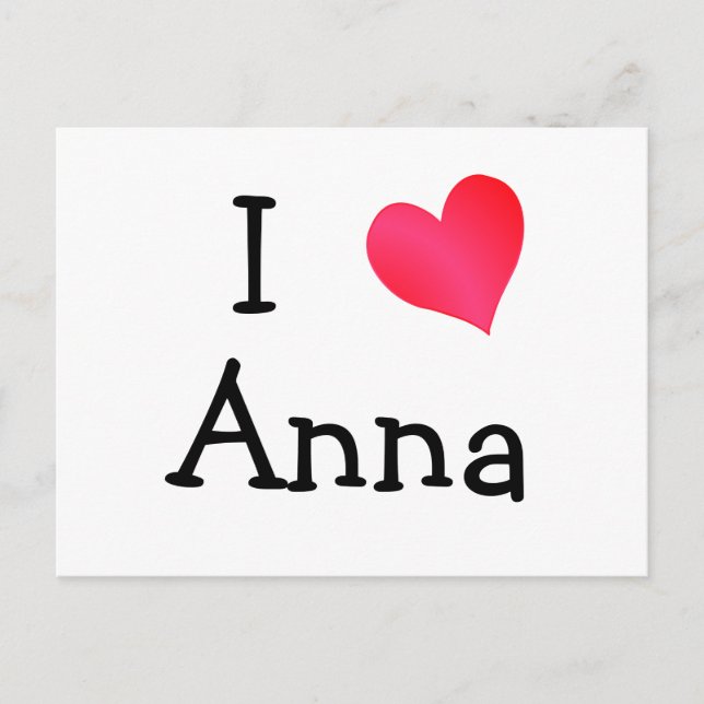 Carte Postale J'aime Anna (Devant)
