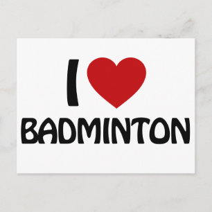 Carte Postale J'aime Badminton