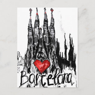 Carte Postale J'aime Barcelone