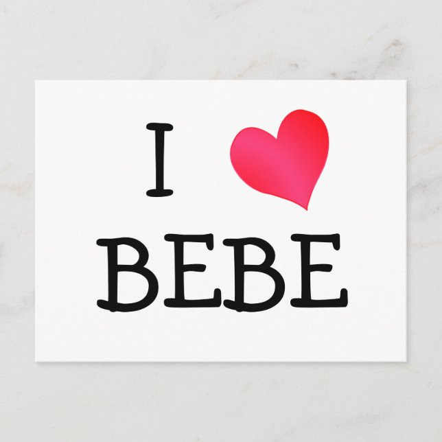 Carte Postale J'aime Bebe (Devant)
