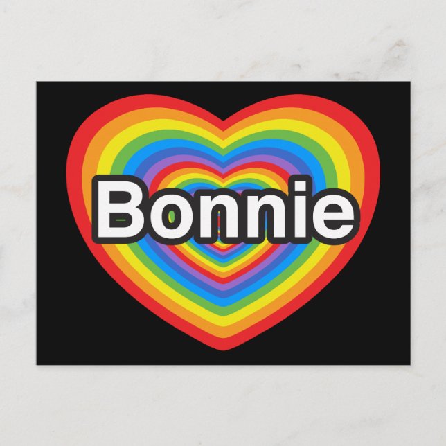 Carte Postale J'aime Bonnie. Je t'aime Bonnie. Cœur (Devant)