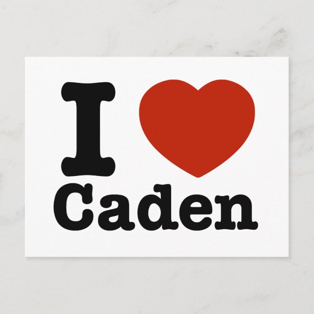 Carte Postale J'aime Caden (Devant)
