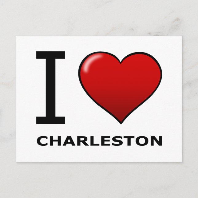 CARTE POSTALE J'AIME CHARLESTON, SC - CAROLINE DU SUD (Devant)