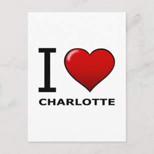 CARTE POSTALE J'AIME CHARLOTTE, NC - CAROLINE DU NORD