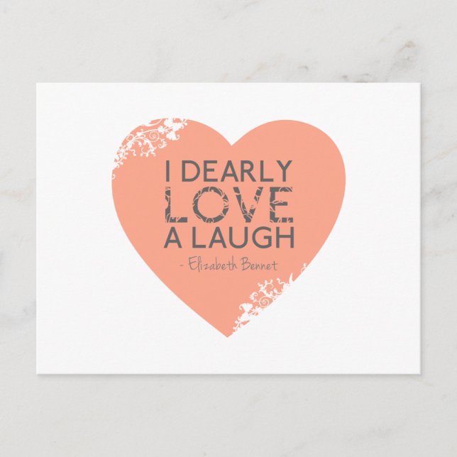 Carte Postale J'aime chèrement un rire - citation de Jane Austen (Devant)
