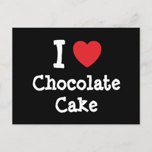 Carte Postale J'aime Chocolat Cake coeur T-shirt